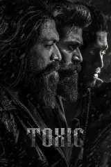 Poster for Toxic: A Fairy Tale for Grown-ups (2026) featuring Yash in dual role alongside Kiara Advani, Nayanthara, and ensemble cast against a Goan beach backdrop with colonial architecture