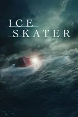 Ice Skater (2026) movie poster showing a lone figure on a fractured ice floe in the Arctic Ocean