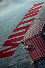 Mutiny (2026) movie poster featuring Jason Statham as Cole Reed on a stormy cargo ship
