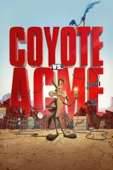 Poster for Coyote vs. Acme (2026) showing Wile E. Coyote in a courtroom with Acme logo