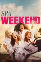 Spa Weekend (2026) movie poster featuring Leslie Mann, Michelle Buteau, Anna Faris, and Isla Fisher in spa robes at a luxury resort