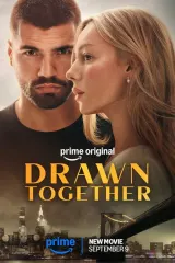 Poster for Drawn Together (2026) showing Ester Expósito and Hugo Diego Garcia in a tense embrace