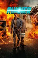 Runner (2026) movie poster featuring Alan Ritchson and Owen Wilson in a desert chase scene
