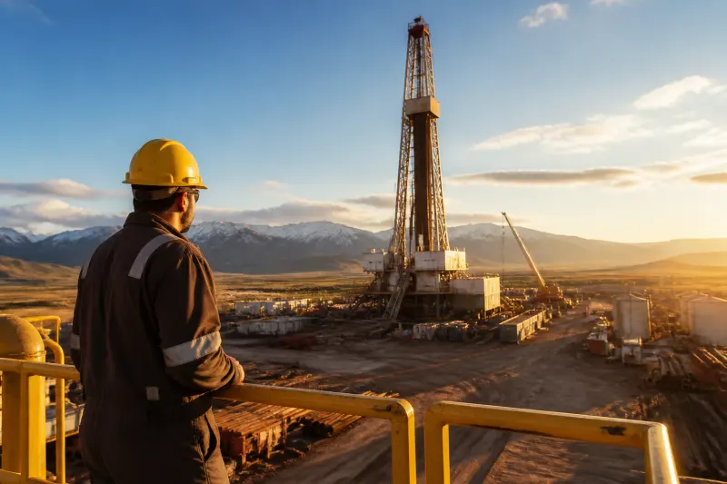 An oil drilling rig symbolizing the connection between oil prices and inflation.