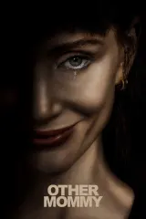 Other Mommy (2026) movie poster featuring Jessica Chastain in a dual role as a mother and her sinister double, with a young girl standing between them in a dimly lit hallway