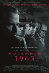 November 1963 (2026) movie poster featuring John Travolta as Johnny Roselli and Robert Carlyle as Jack Ruby in period 1960s attire, dark cinematic tones suggesting conspiracy thriller