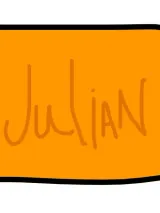 Julian (2026) movie poster featuring a minimalist design hinting at a pet store counter and a fish bag, reflecting the film's single-errand premise