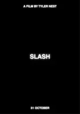 Poster for Slash (2026) showing a masked killer stalking friends on Halloween night
