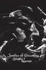 Junkies of Dreaming (2026) poster showing conductor Teodor Currentzis in rehearsal at Berlin's historic GDR Radio House with Mahler's Third Symphony score