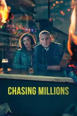 Chasing Millions (2026) movie poster featuring Christopher Eccleston and Madeleine Madden as mismatched detectives in Belfast
