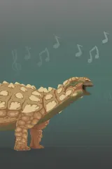 The Fighting Dinosaurs (2026) movie poster featuring a stylized tyrannosaur silhouette against a textured, earth-toned background with documentary-style typography