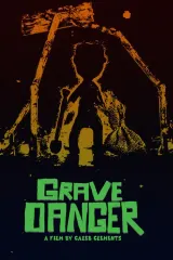Poster for Grave Danger (2026) showing a spooky cemetery scene with a grave robber