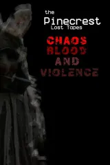 Poster for The Pinecrest Lost Tapes: Chaos! Blood! & Violence (2026) featuring a sinister rabbit mask in a snowy forest