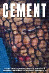 Cement (2026) movie poster featuring a nightclub owner in neon lighting, reflecting the film's nocturnal drama and romantic tension