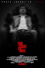 Poster for Too Tight to Move (2026) showing an ominous massage chair in dim lighting with mechanical components exposed