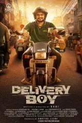 Delivery Boy (2026) movie poster featuring Leo Sivakumar as a food delivery rider on a motorcycle against a Chennai nightscape