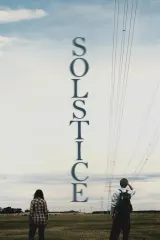 Solstice (2026) movie poster showing a desolate New Zealand rural landscape at golden hour with two silhouetted figures walking a dirt path toward dark hills