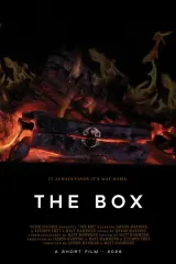 THE BOX (2026) movie poster showing a weathered wooden box on a cabin doorstep in the Australian bush, with the film title and tagline 'It always finds its way home'