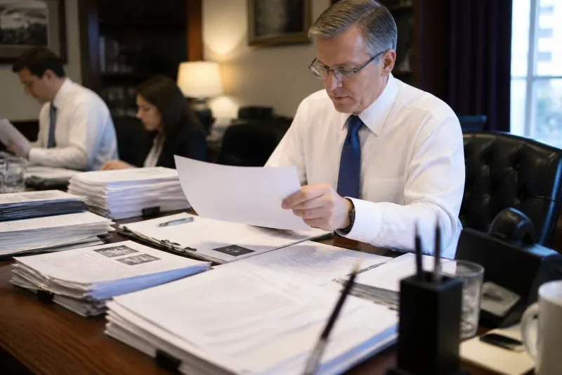 Proposal for Cyber Command funding displayed on a desk