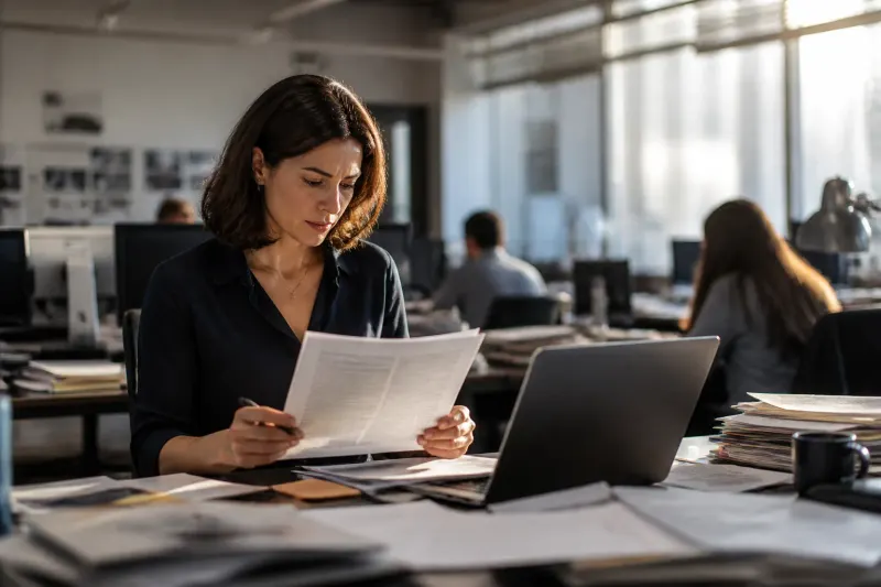 A journalist reviewing court documents related to AI content scraping.
