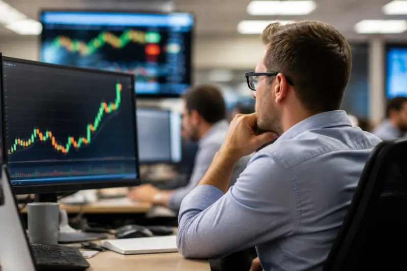 Bitcoin trading graph showing upward trend