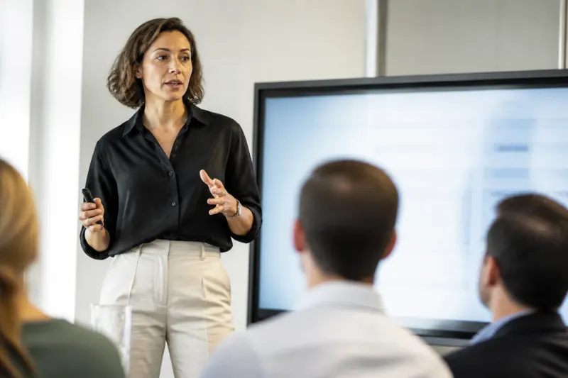Concerned expert discussing AI risks