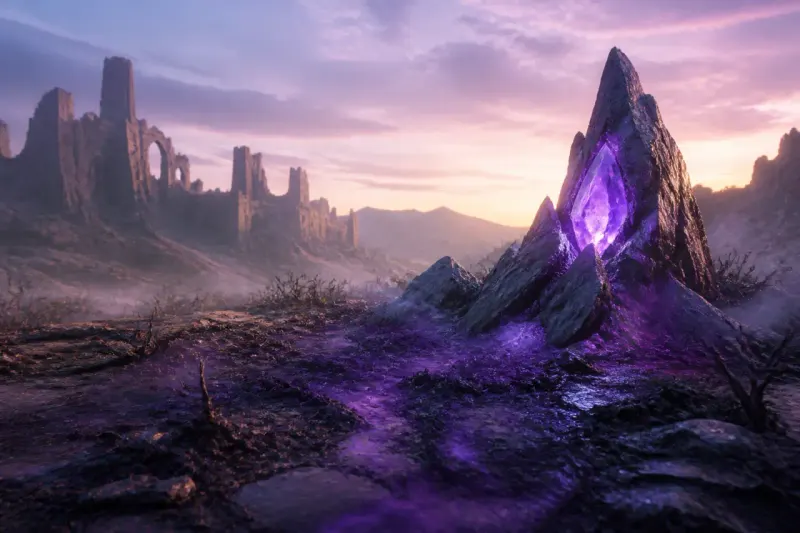 Visual of the Orkenstone affecting the surrounding landscape in the game.