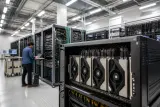 AI computing facility with racks of GPUs