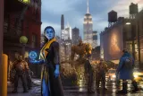 A vibrant collage of Deadlock characters inspired by New York City, showcasing their unique designs and backgrounds.