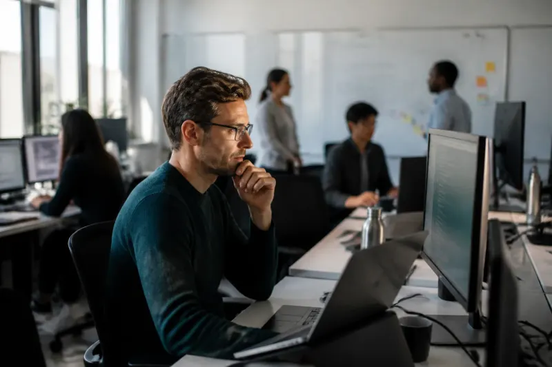 An AI agent monitoring permissions at a corporate workspace