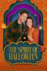 Poster for The Spirit of Halloween (2026) showing Meghan Ory and Kevin McGarry in autumnal small‑town setting