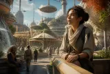 A close-up of a character deeply contemplating their actions in a richly designed environment.
