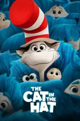 Poster for The Cat in the Hat (2026) showing the iconic striped hat and mischievous cat against a bright animated backdrop