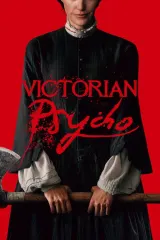 Victorian Psycho (2026) movie poster featuring Maika Monroe as a governess in a dark Victorian manor hallway