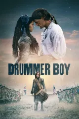 Poster for Drummer Boy (2026) showing a young drummer boy amid revolutionary war imagery
