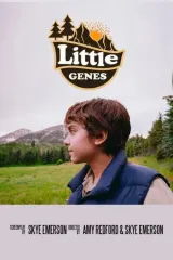 Poster for Little Genes (2026) showing a mountainous camping scene with a teenager and parents