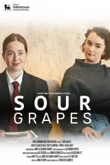Poster for Sour Grapes (2026) showing Daisy Elizabeth Bates and Olivia Carty in a therapy office setting
