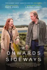 Poster for Onwards and Sideways (2026) featuring Laura Linney and Rhys Ifans