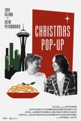 Christmas Pop-Up (2026) movie poster featuring Geena Pietromonaco and Zach Gilford in a festive pop-up restaurant setting with twinkling lights and holiday decor