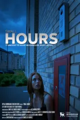 Poster for Small Hours (2026) showing a young woman at a doorway in early morning light, conveying tension and isolation.