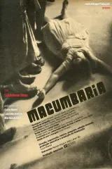 Macumbaria (2026) documentary poster featuring Brazilian cultural imagery and historian Luiz Antônio Simas