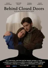 Poster for Behind Closed Doors (2026) showing a young couple in a tense domestic setting