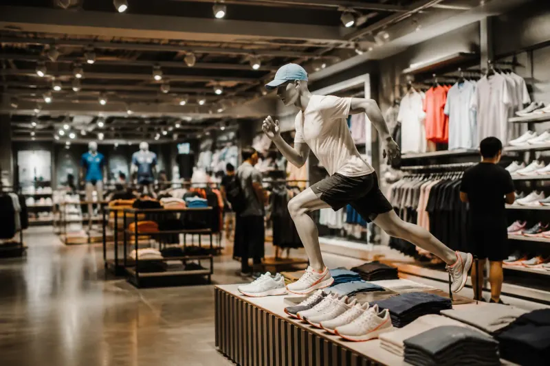 Nike store in India showcasing athletic wear