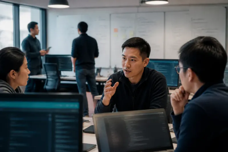 AOMEI's technical team discussing security protocols in light of recent cyberattacks.