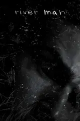Poster for river man (2026) showing a gaunt man in tattered clothes standing alone on a rain-slick urban street at night, blurred lights reflecting in puddles, conveying isolation and psychological fracture