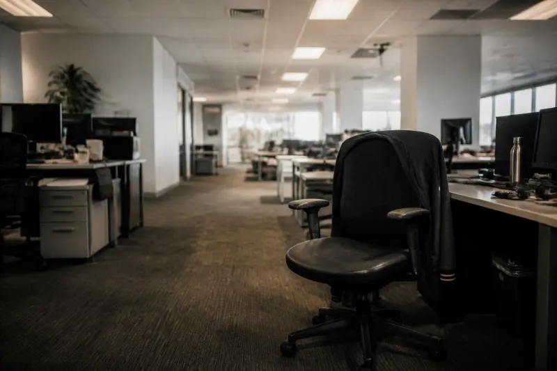 An empty BioWare office reflecting its closure after acquisition.