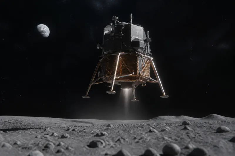 Illustration of Blue Moon lander preparing for lunar descent