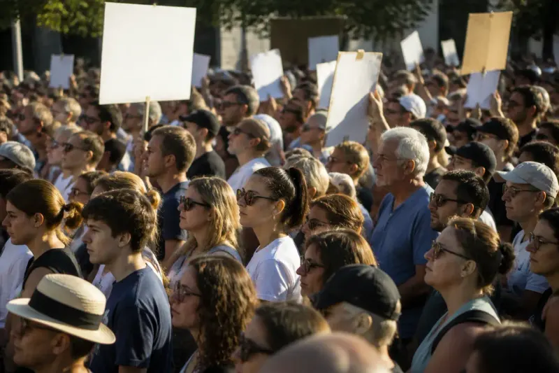 A political rally discussing health policy changes