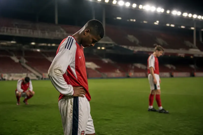 Arsenal players leaving the pitch after their defeat to Fleetwood Town
